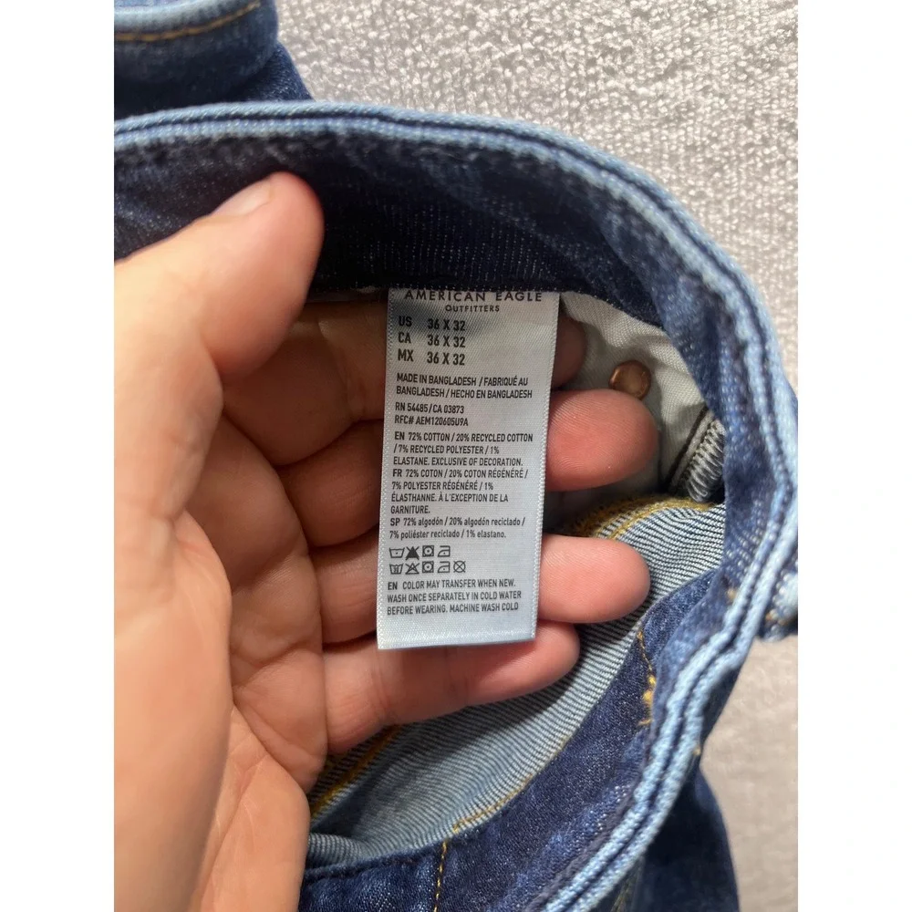 American Eagle Slim Straight Jeans Mens 36x32 Blue Airflex+ Denim 3306